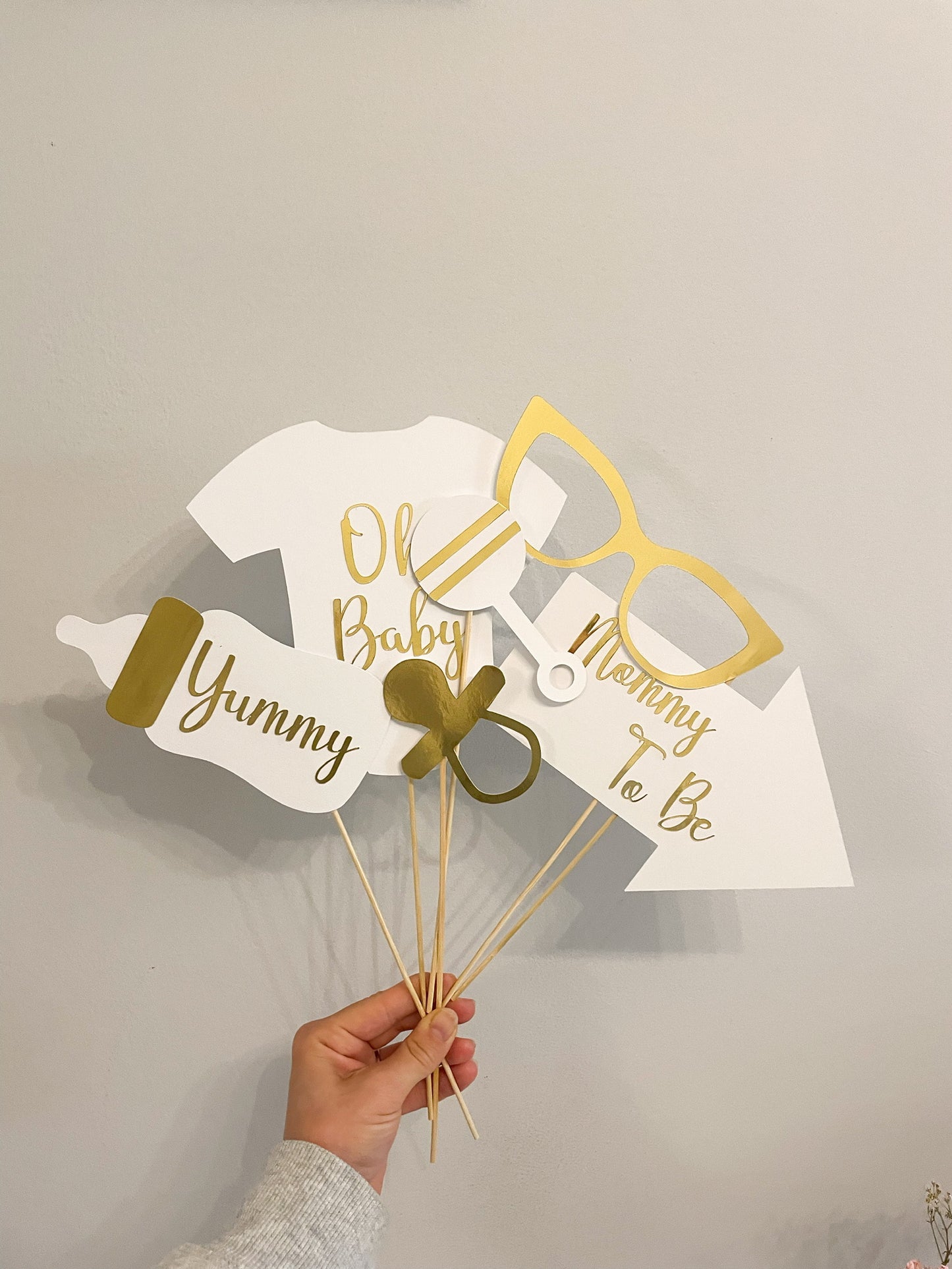SET Foto Accessoires Babyparty | Fotobox Zubehör | Fotorequisite Baby | Photo Booth Set Baby Shower | Gender Reveal Accessoires | Babyparty