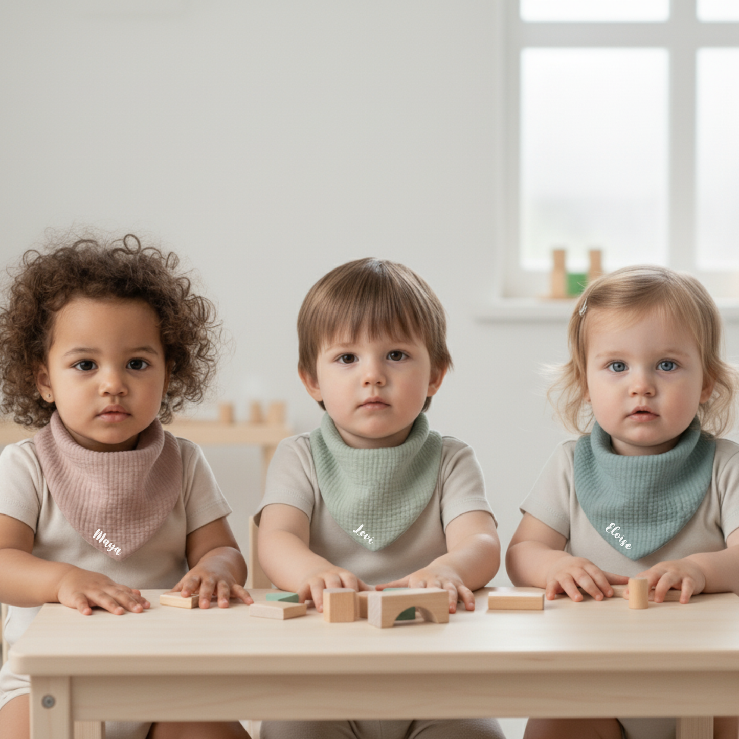 Personalisiertes Musselin-Halstuch für Babys
