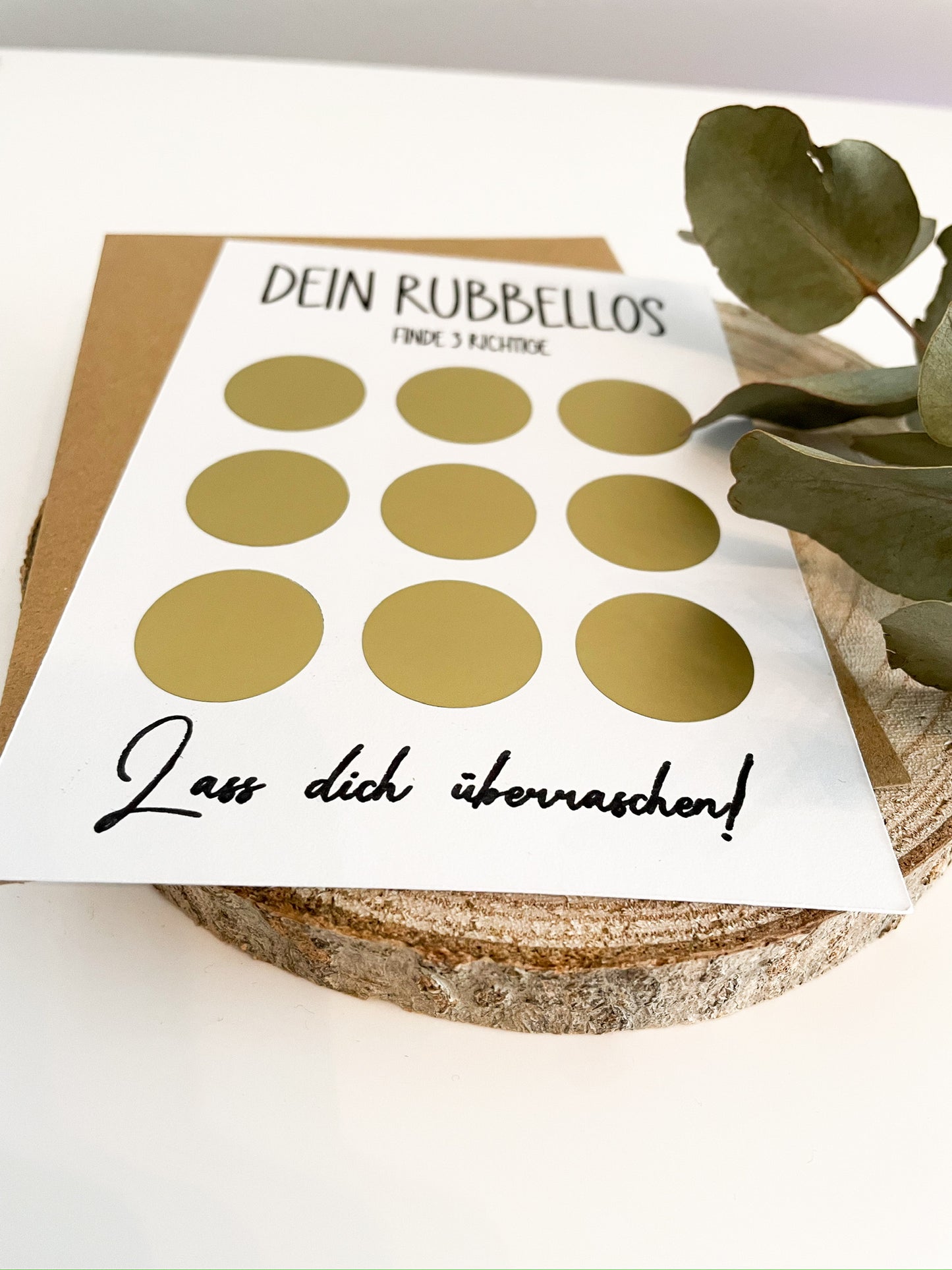 Rubbellos mit Umschlag l Personaliserter Gutschein | Rubbelkarte zum selbst beschriften