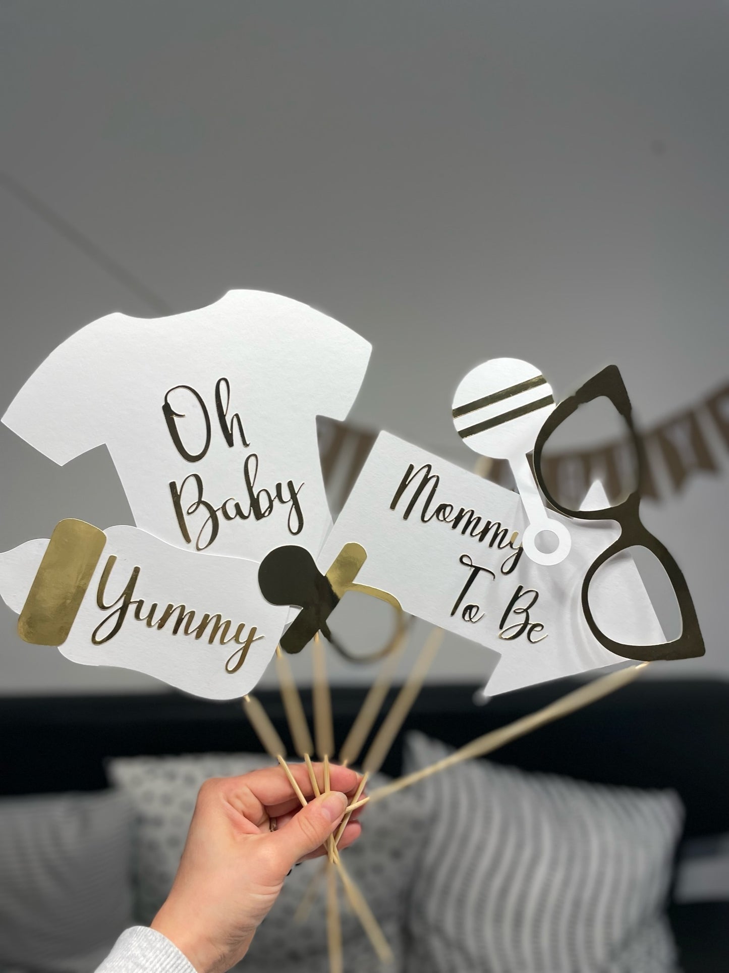 SET Foto Accessoires Babyparty | Fotobox Zubehör | Fotorequisite Baby | Photo Booth Set Baby Shower | Gender Reveal Accessoires | Babyparty