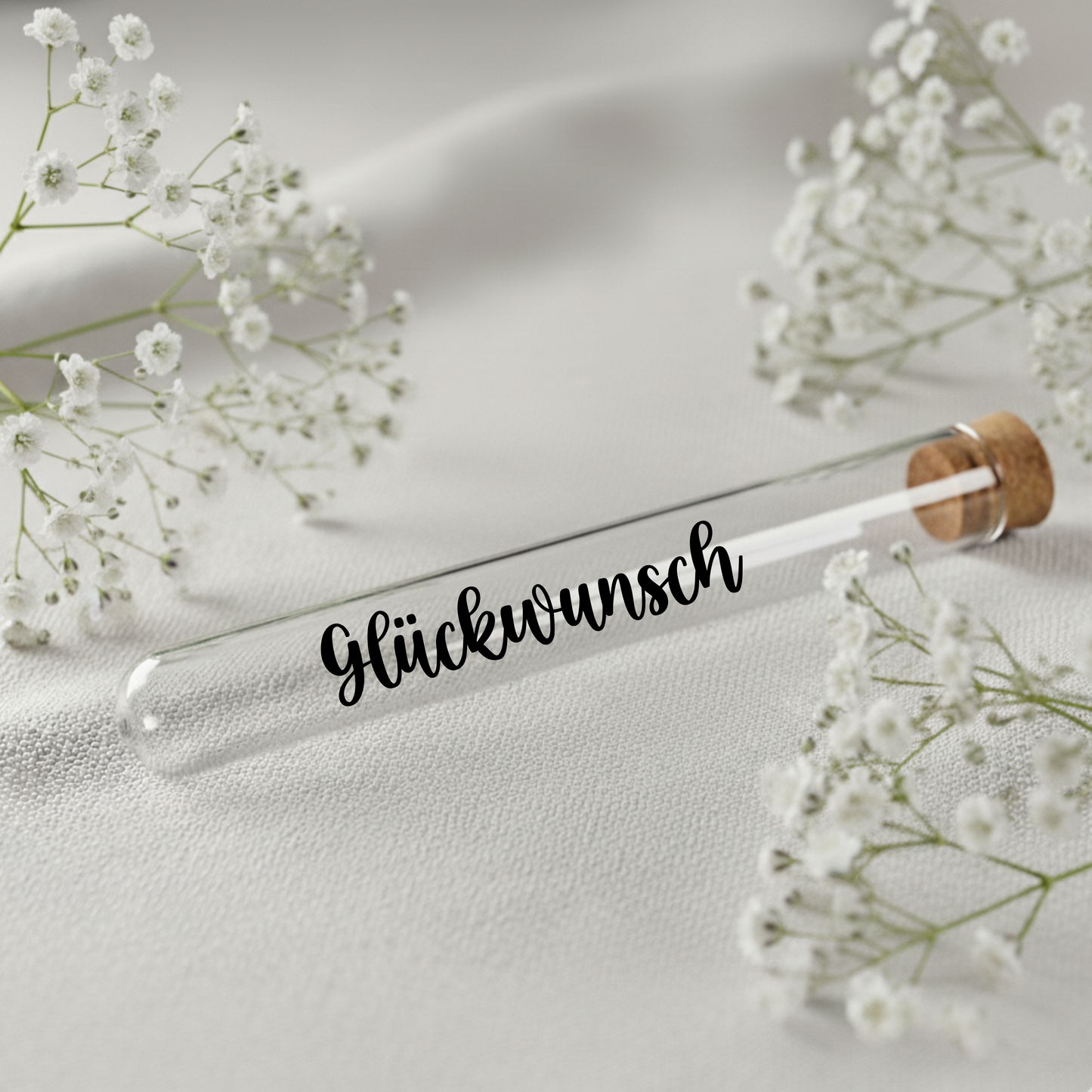 Geldgeschenk Wunscherfüller Reagenzglas mit Juteschnur und Anhänger