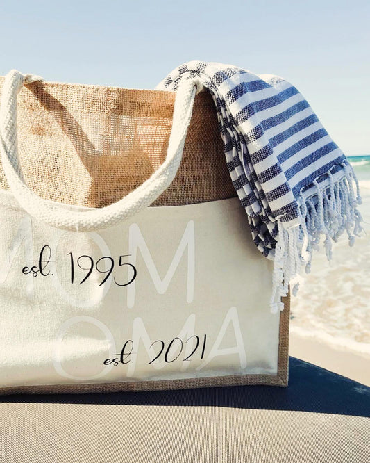 XL Jutetasche OMA MOM personalisiert l Geschenk Mama l Geburtstag, Muttertag, Danke Mama l besonderes Geschenk mit viel Liebe l Name