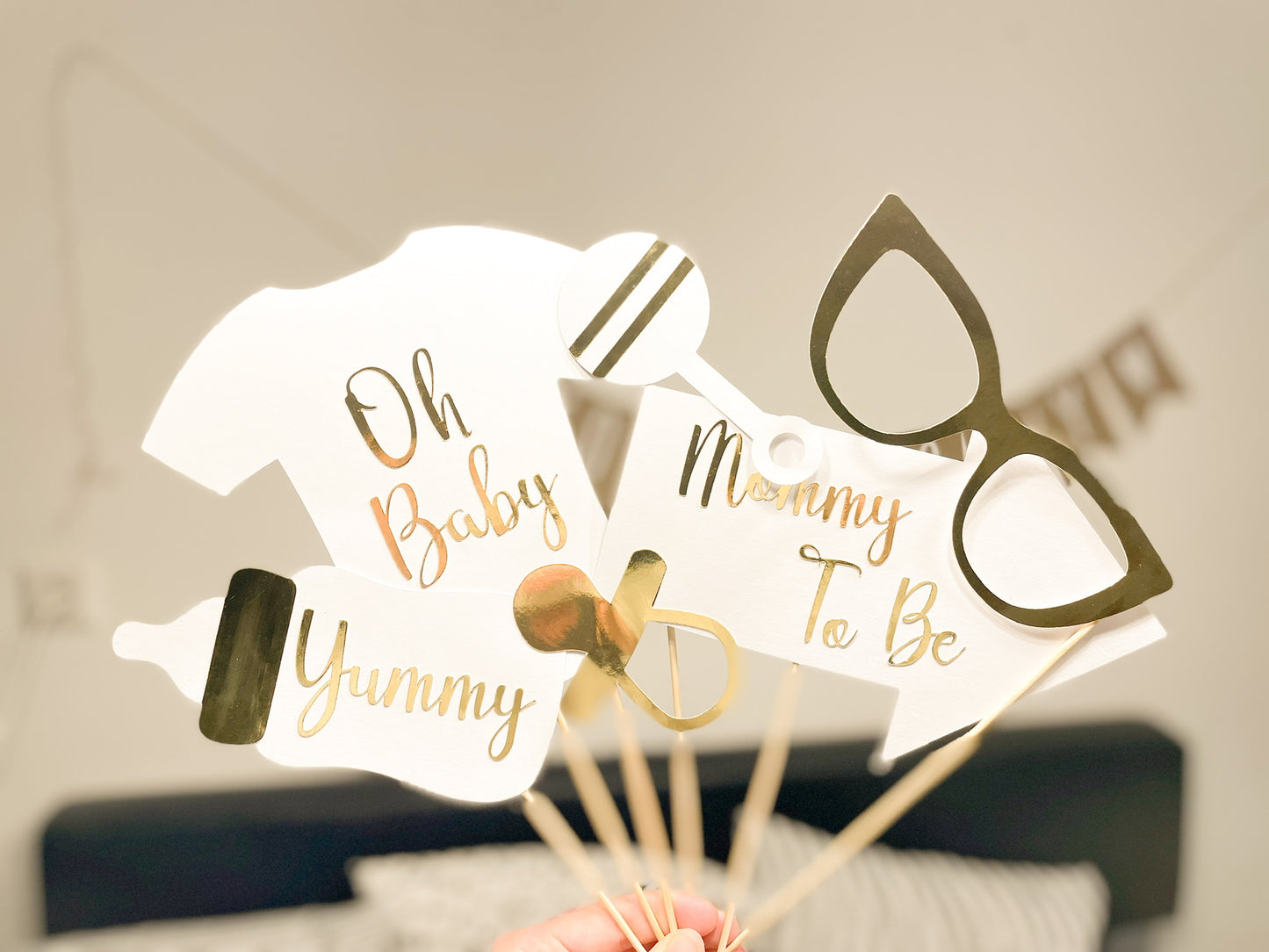 SET Foto Accessoires Babyparty | Fotobox Zubehör | Fotorequisite Baby | Photo Booth Set Baby Shower | Gender Reveal Accessoires | Babyparty
