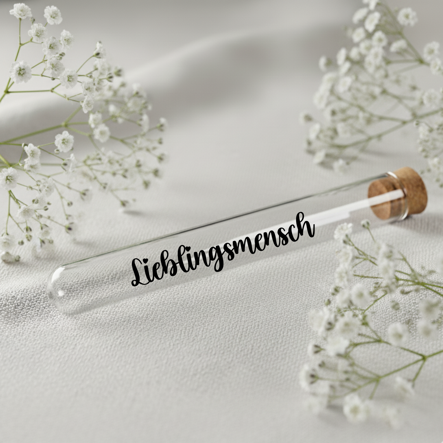 Geldgeschenk Wunscherfüller Reagenzglas mit Juteschnur und Anhänger