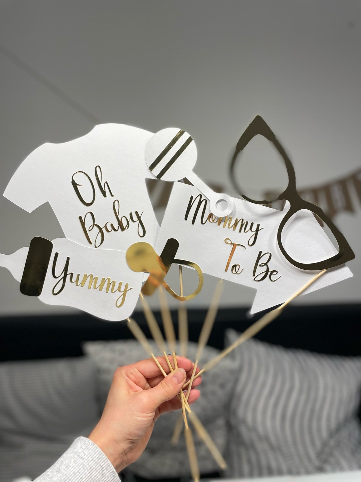 SET Foto Accessoires Babyparty | Fotobox Zubehör | Fotorequisite Baby | Photo Booth Set Baby Shower | Gender Reveal Accessoires | Babyparty