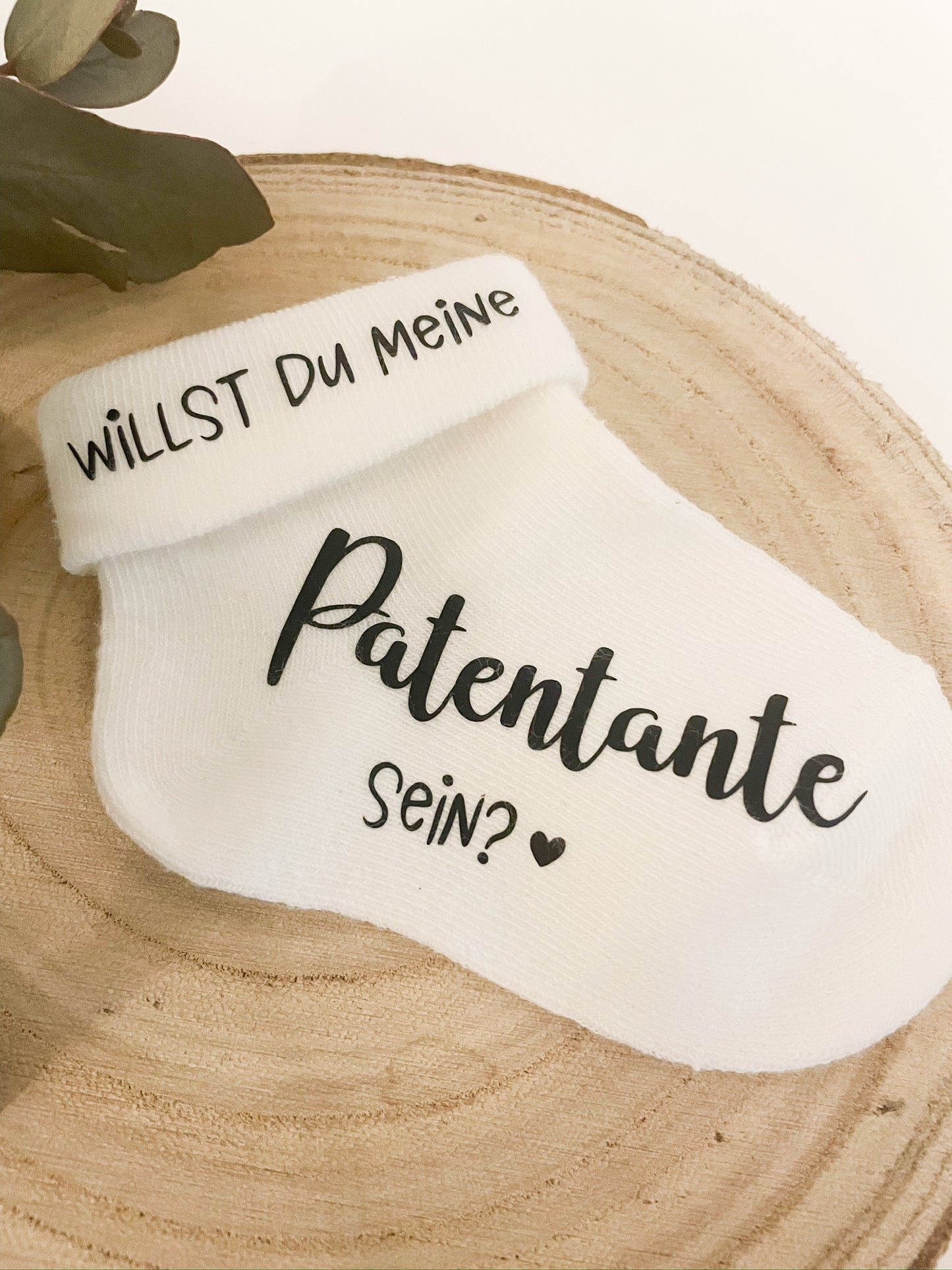 Babysocke mit Aufschrift "Willst du meine Patentante sein?" | Geschenk Idee Patentante fragen | Überraschung