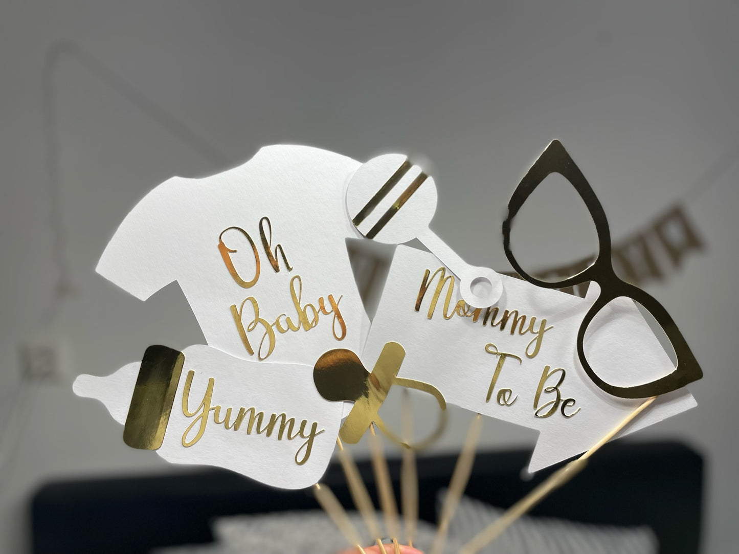 SET Foto Accessoires Babyparty | Fotobox Zubehör | Fotorequisite Baby | Photo Booth Set Baby Shower | Gender Reveal Accessoires | Babyparty