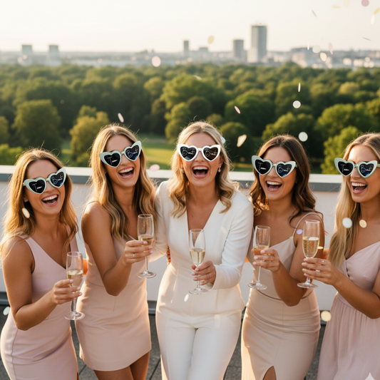 Retro Herz-Sonnenbrille Team Braut / Team Bride