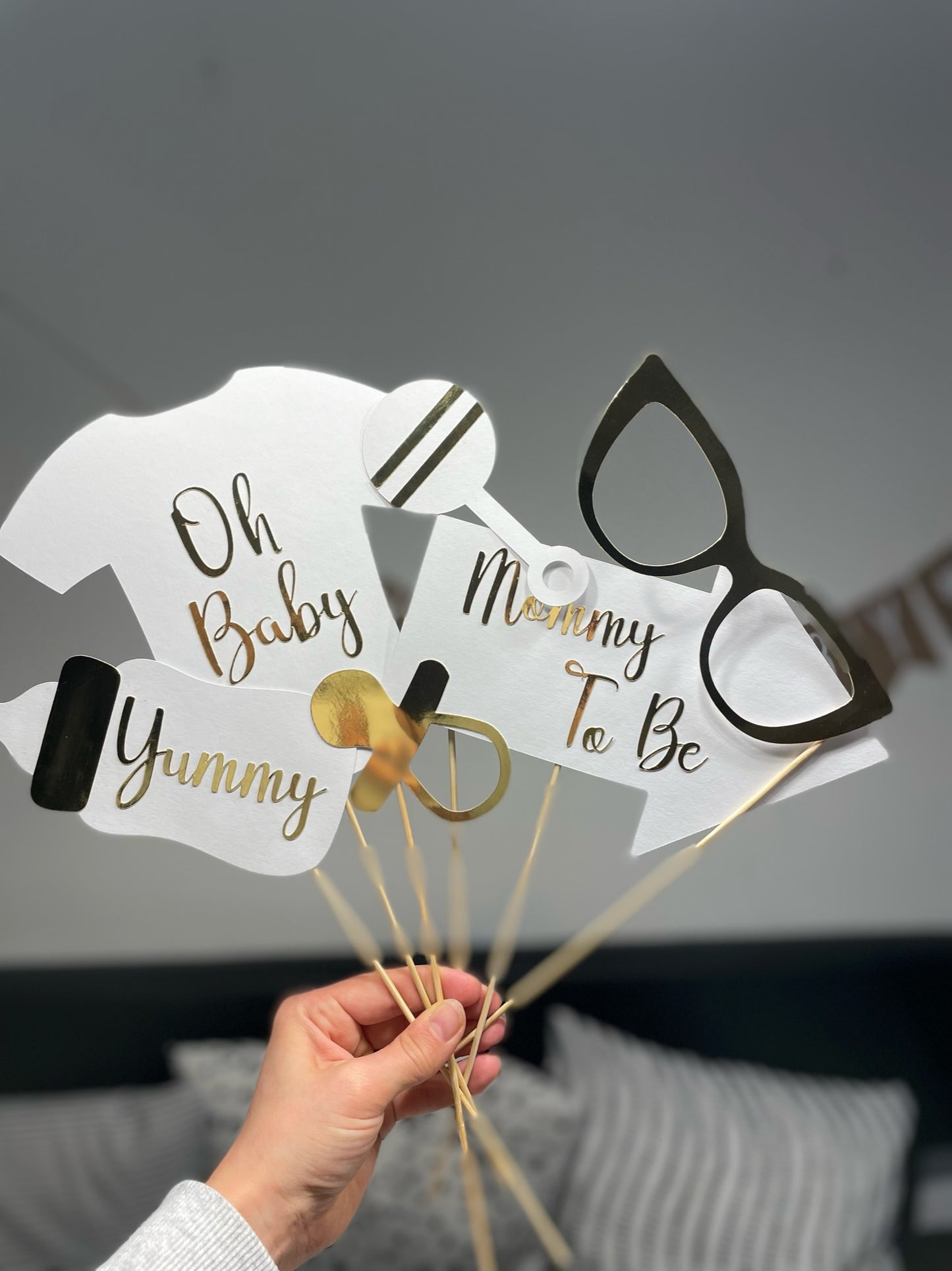 SET Foto Accessoires Babyparty | Fotobox Zubehör | Fotorequisite Baby | Photo Booth Set Baby Shower | Gender Reveal Accessoires | Babyparty