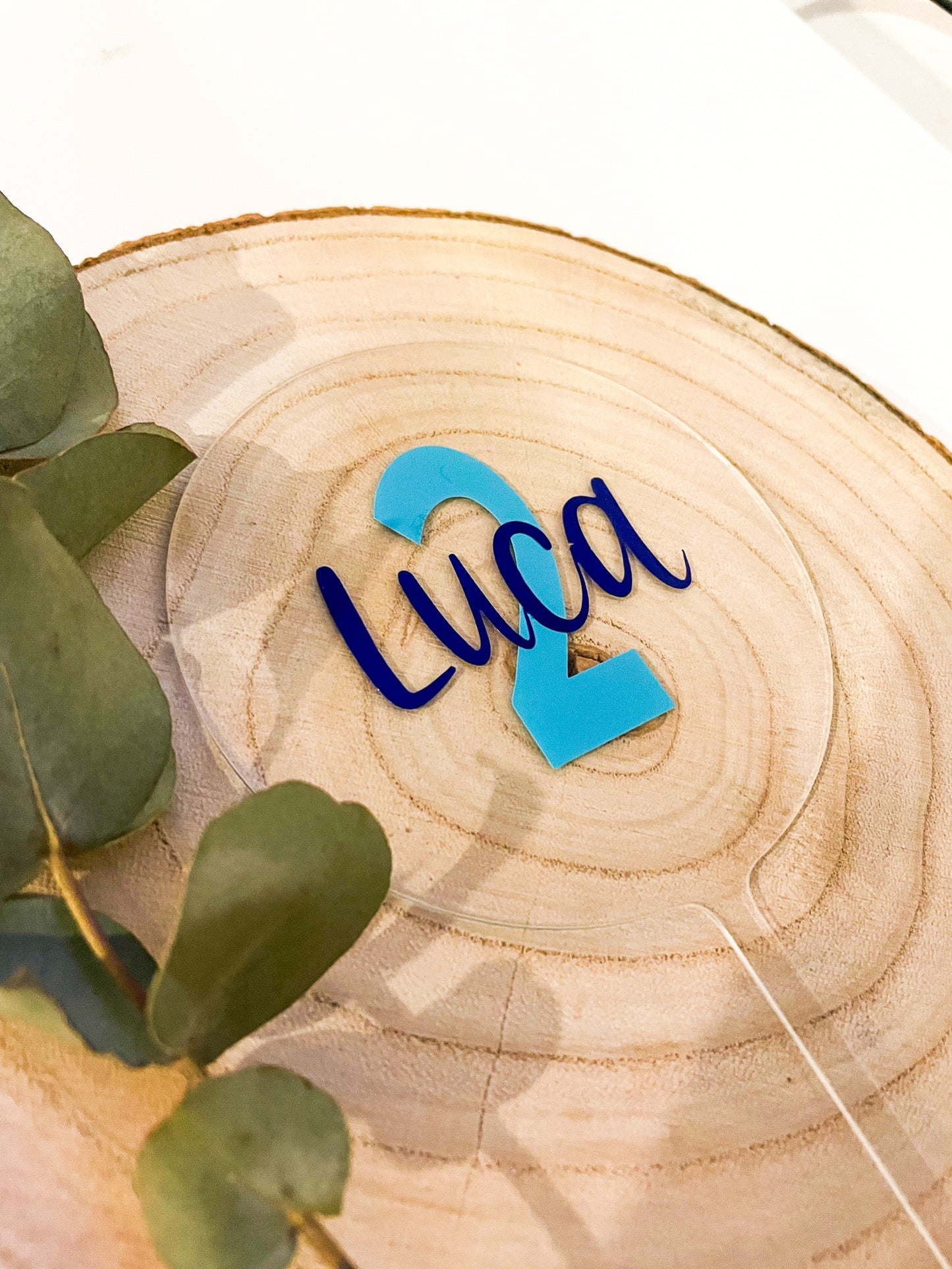 Cake Topper Geburtstag Acrylglas personalisiert mit Name und Zahl