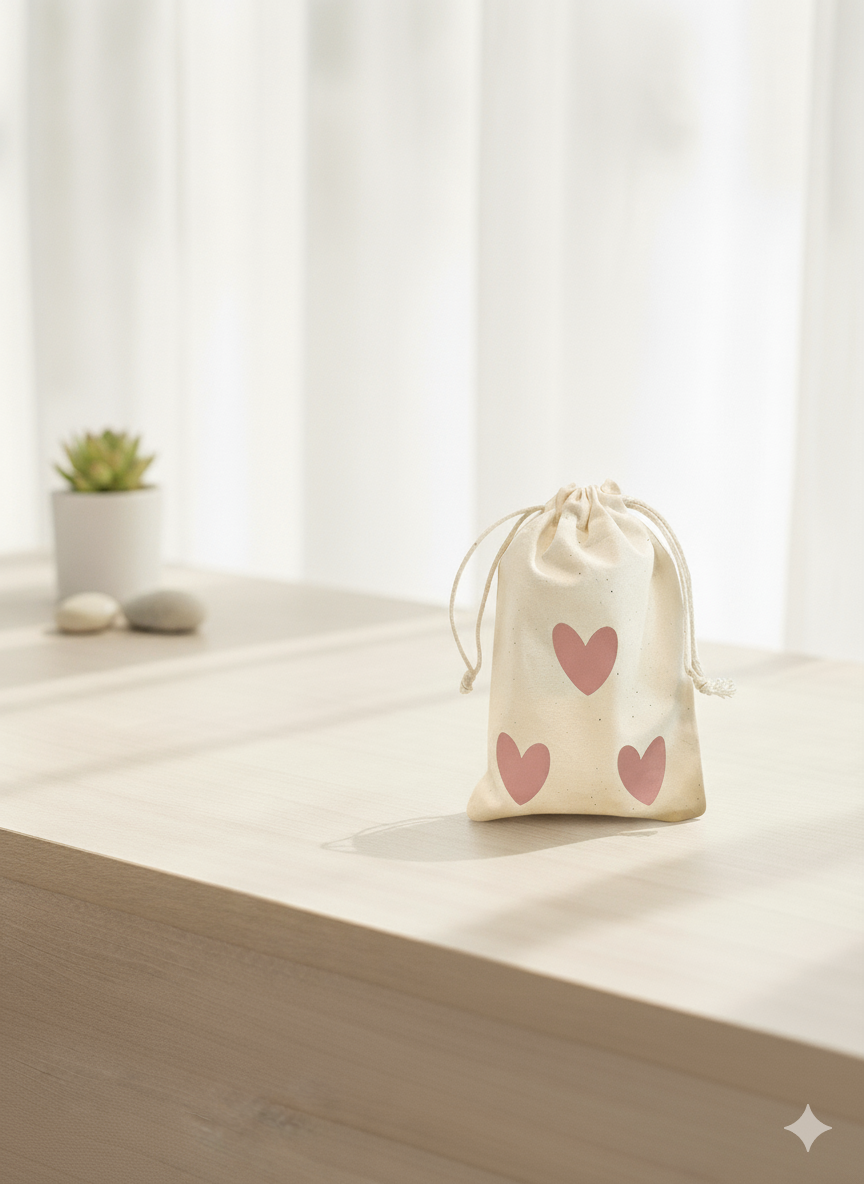 Geschenksäckchen mit Herzen, besondere Geschenk Verpackung