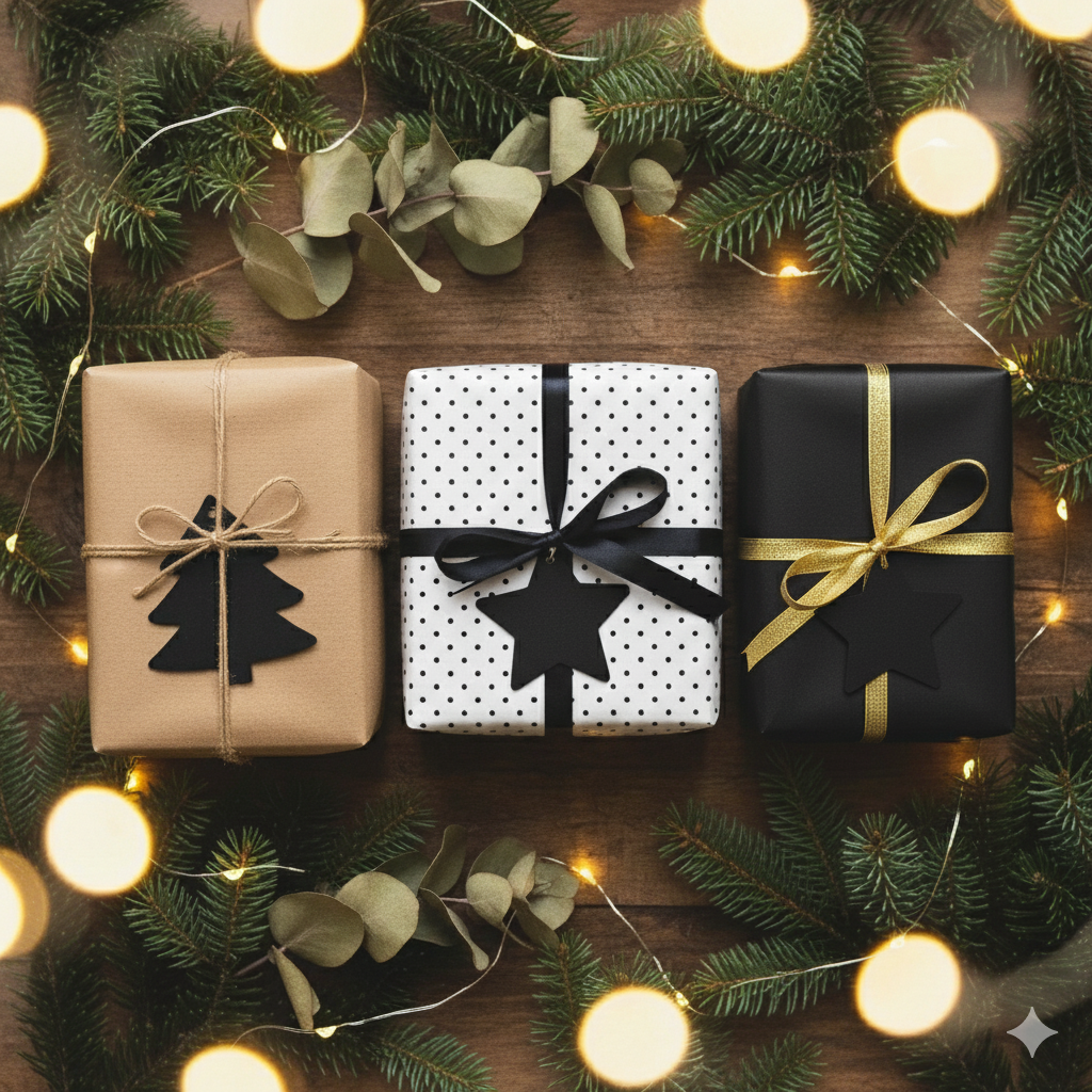 Weihnachtliche Geschenkanhänger | Geschenkverpackung Weihnachten Tannenbaum Stern