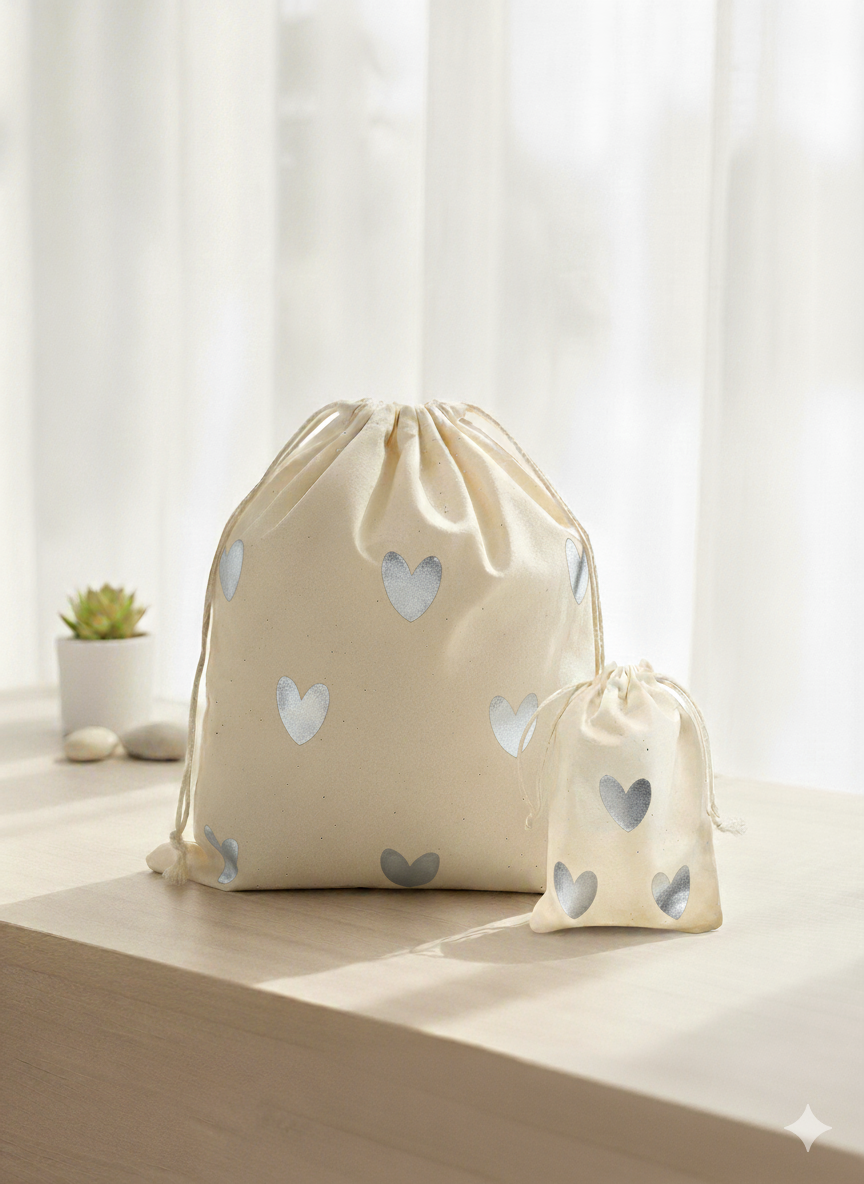 Geschenksäckchen mit Herzen, besondere Geschenk Verpackung