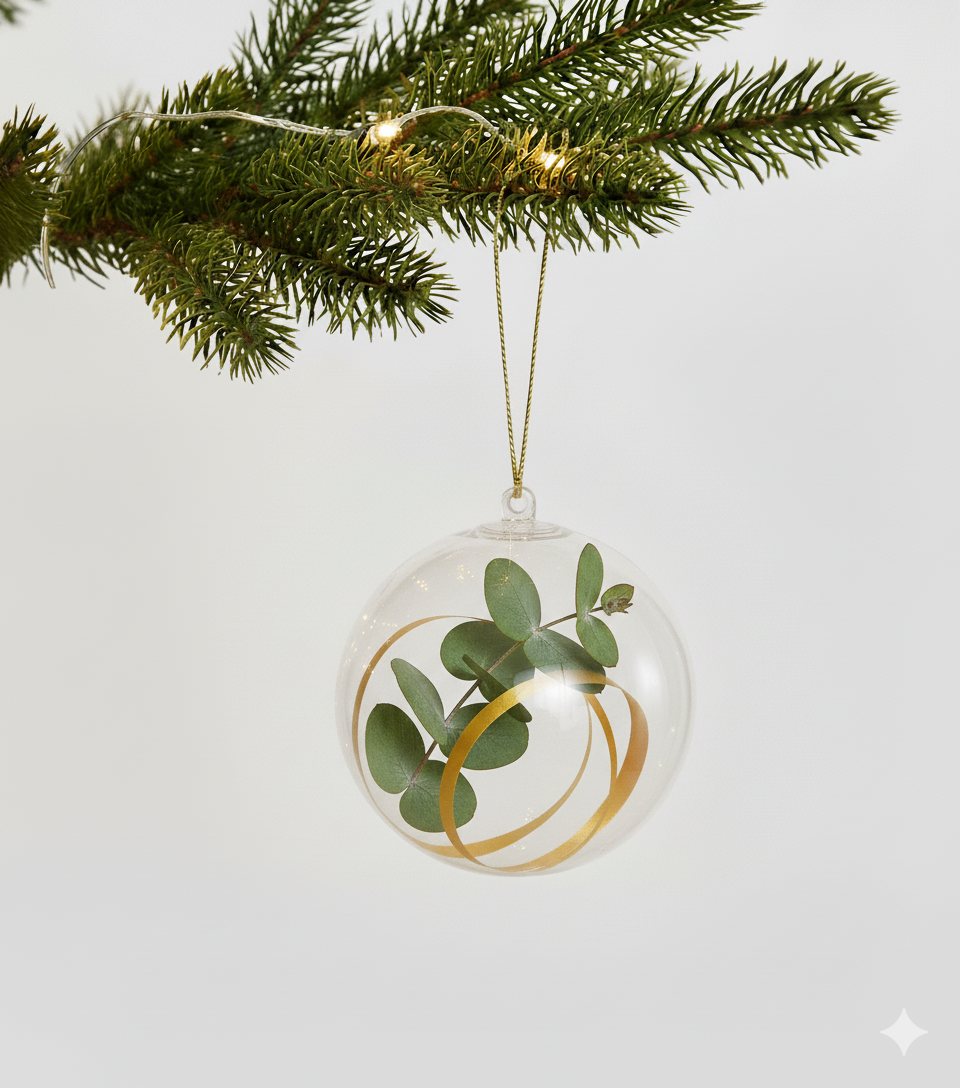 Personalisierbare Weihnachtskugel zum Befüllen