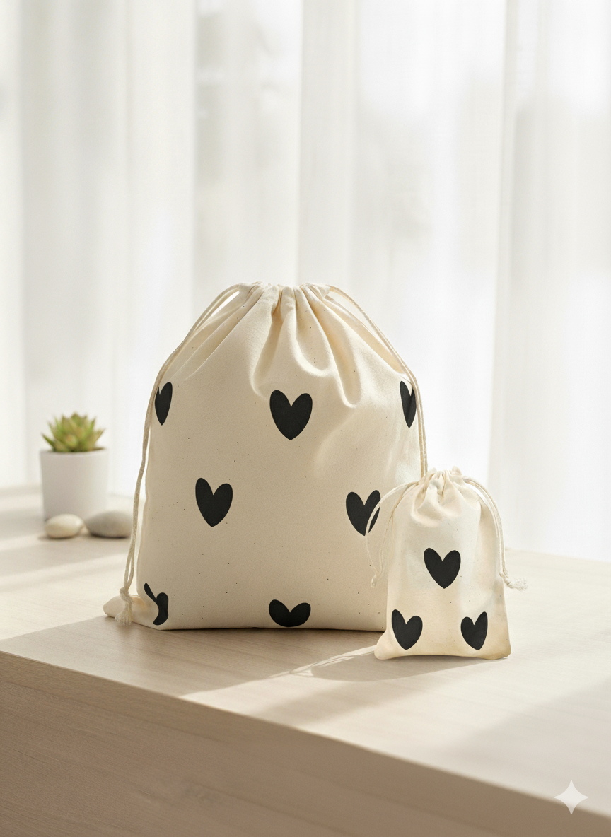 Geschenksäckchen mit Herzen, besondere Geschenk Verpackung