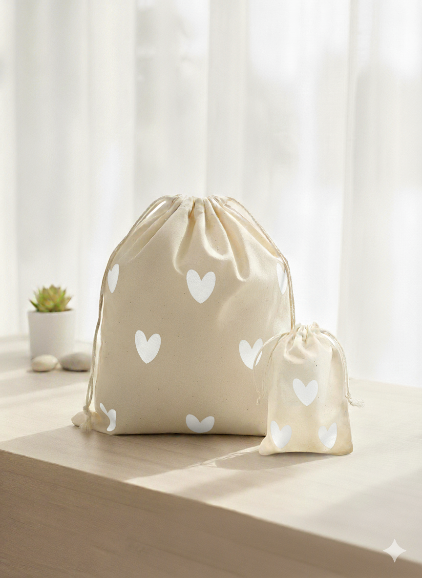 Geschenksäckchen mit Herzen, besondere Geschenk Verpackung