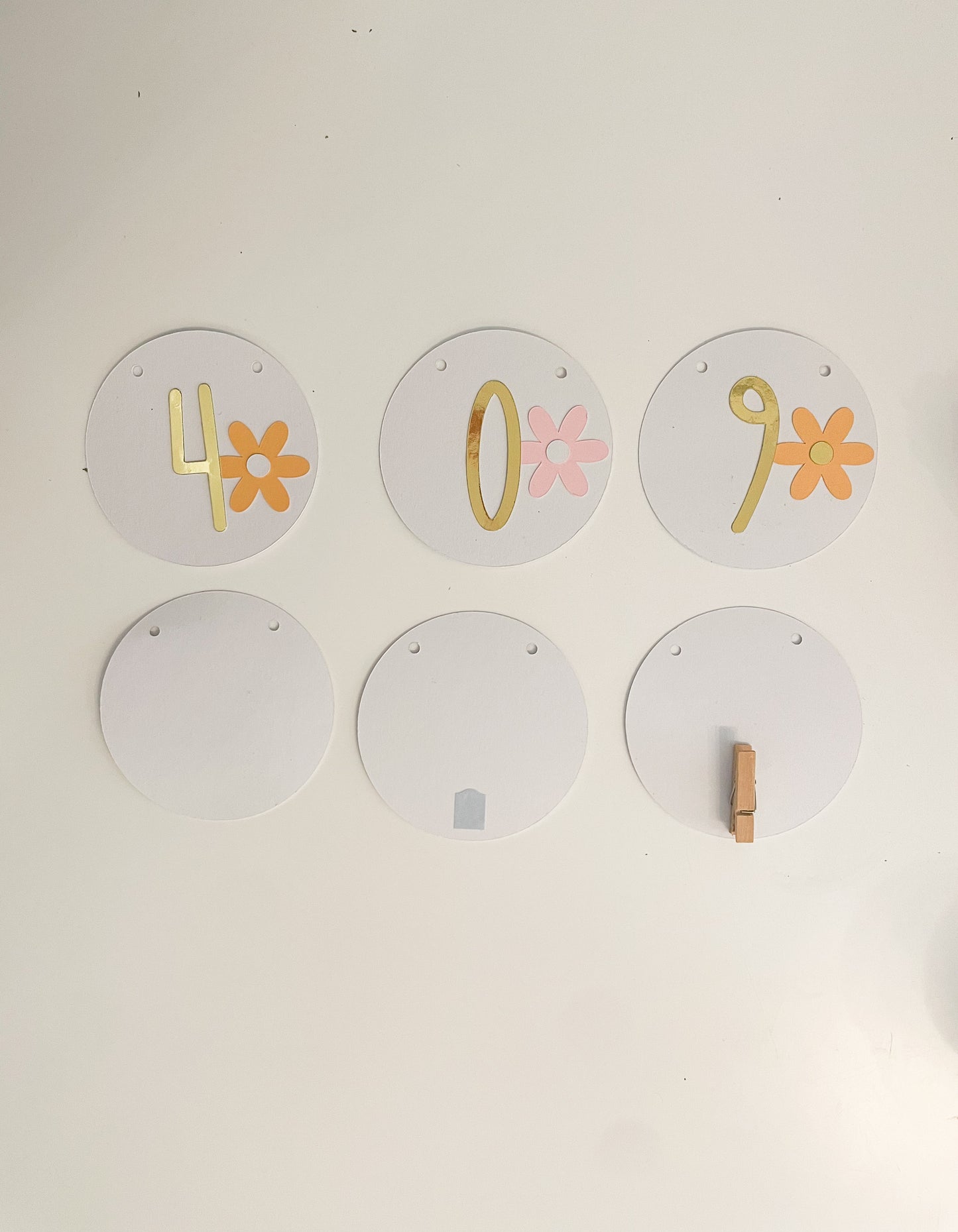 Monatsbilder Meilensteinkette Blumen - 12 Monats Girlande für Babyfotos - Geburtstagsgirlande