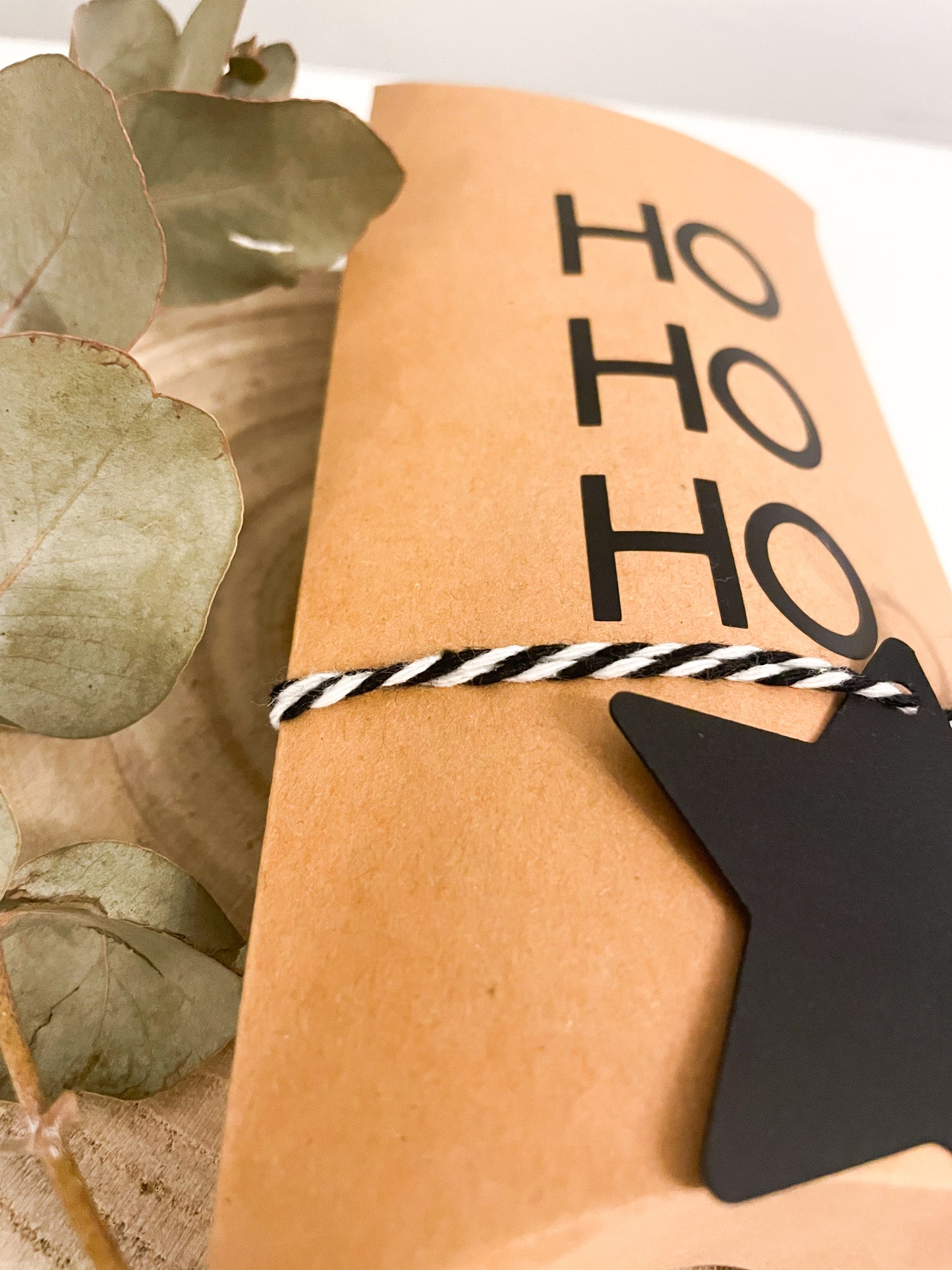 Geschenkverpackung HO HO HO Weihnachten Gutschein verschenken