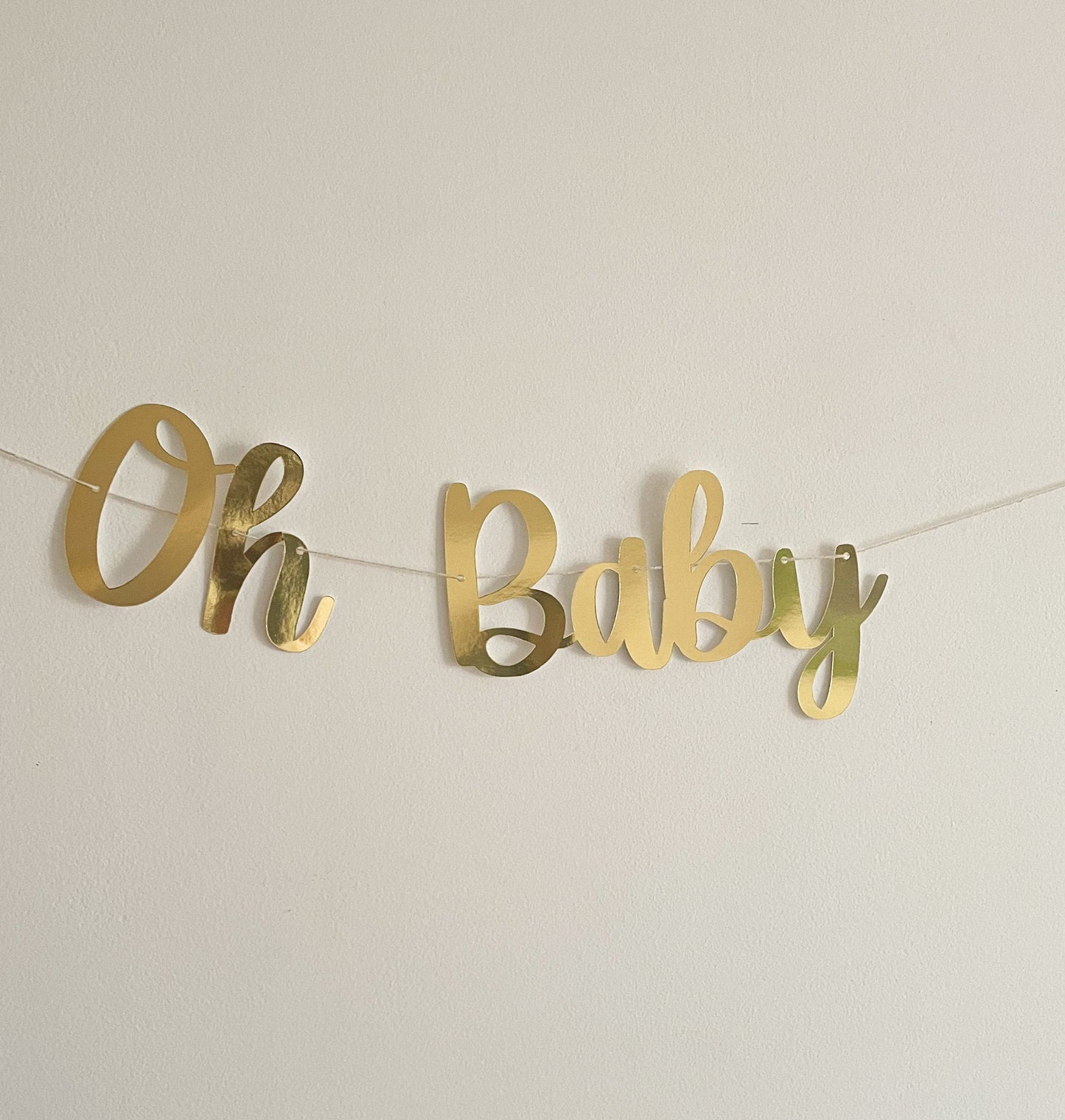 "Oh Baby" Girlande Gold Babyparty Gender Reveal Party