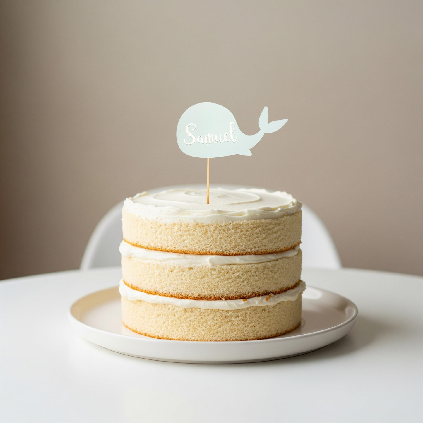 Cake Topper Wal personalisierbar Name Kuchendekoration Taufe, Geburtstag