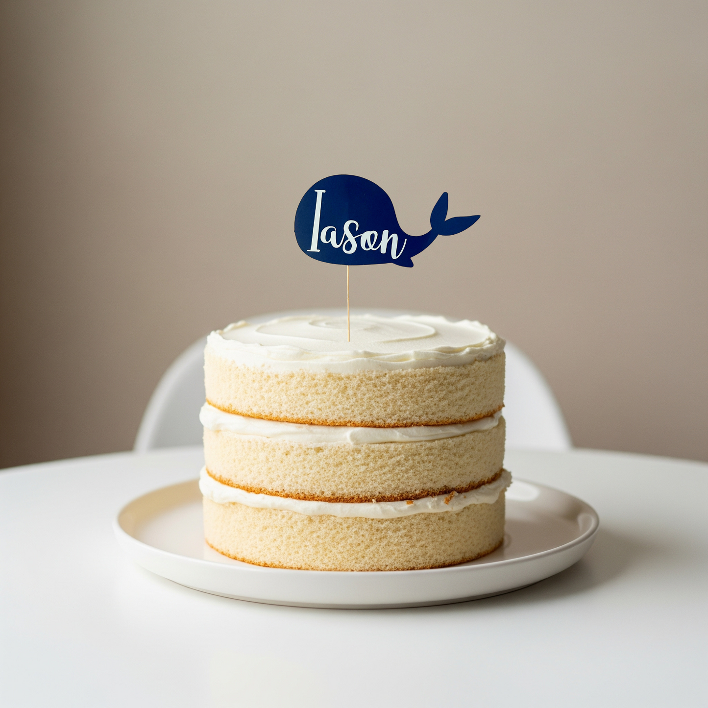Cake Topper Wal personalisierbar Name Kuchendekoration Taufe, Geburtstag