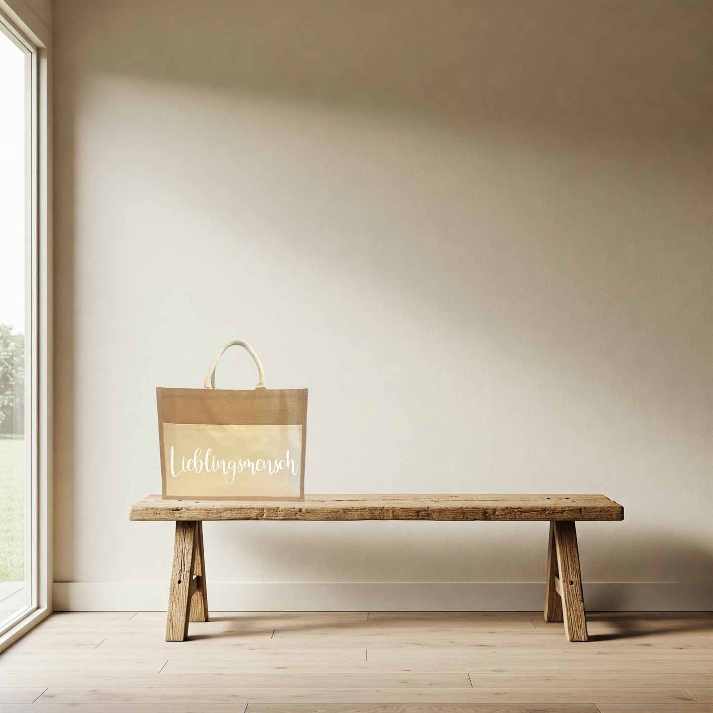 Personalisierter Jute Shopper XL mit Wunschtext | Tasche mit eigenem Spruch gestalten
