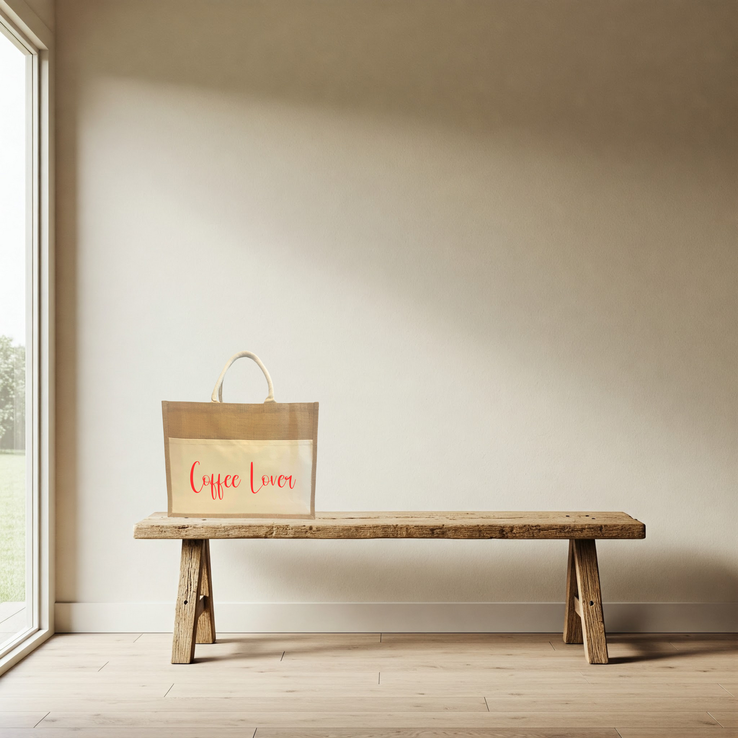 Personalisierter Jute Shopper XL mit Wunschtext | Tasche mit eigenem Spruch gestalten