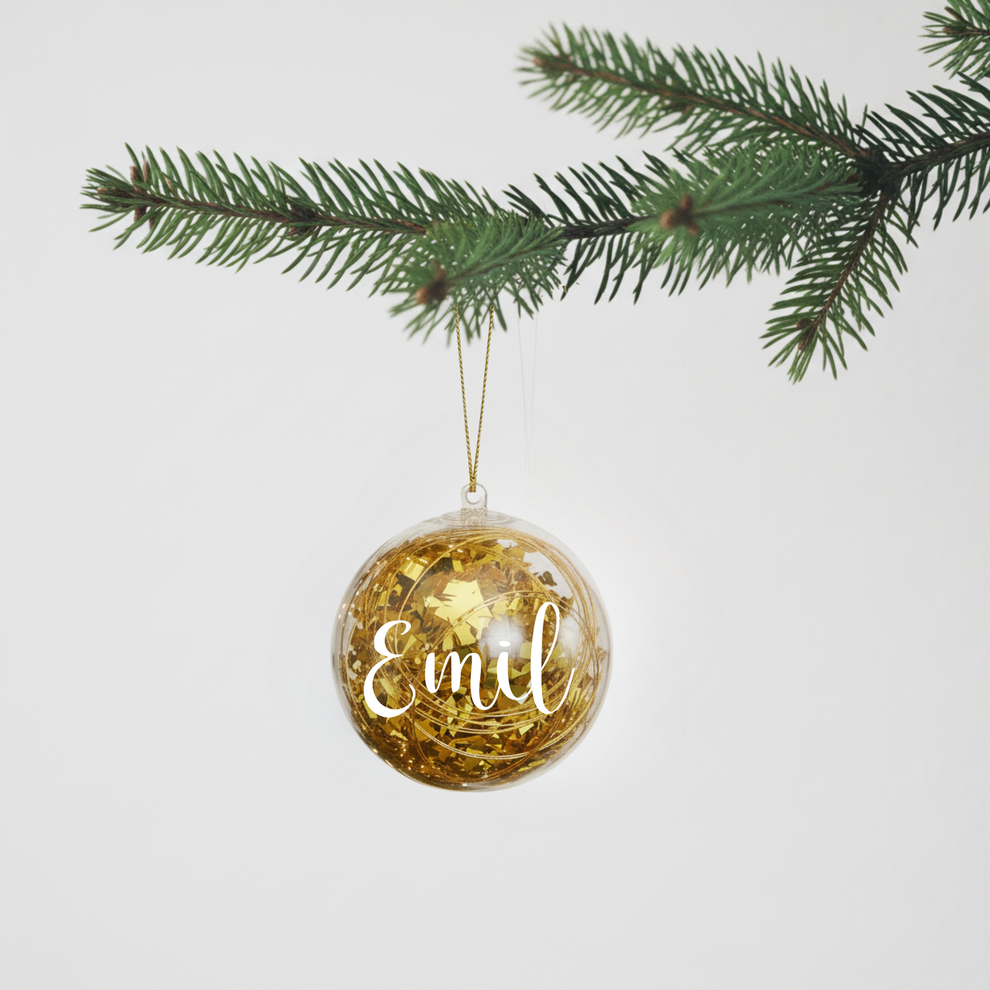 Personalisierbare Weihnachtskugel zum Befüllen