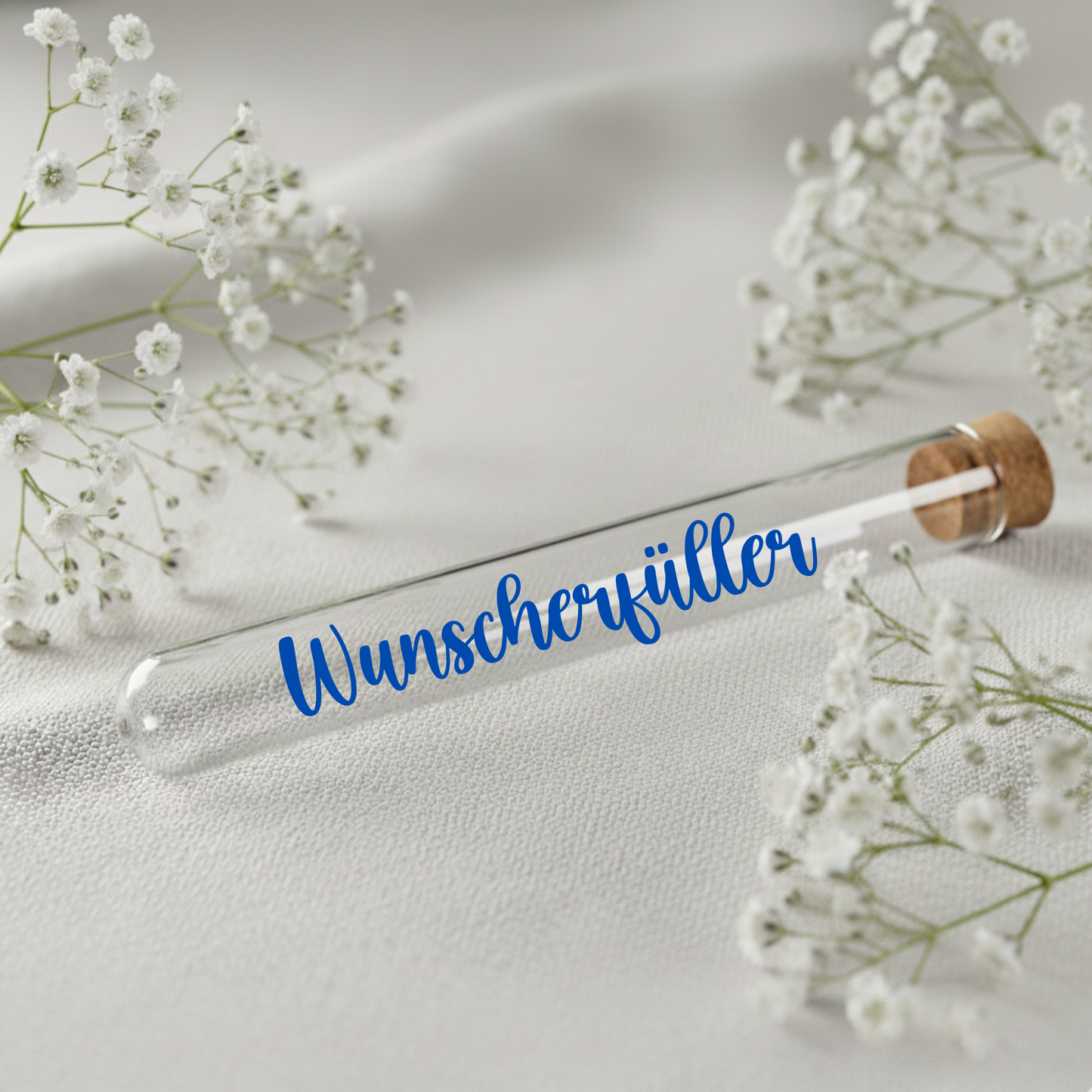 Geldgeschenk Wunscherfüller Reagenzglas mit Juteschnur und Anhänger