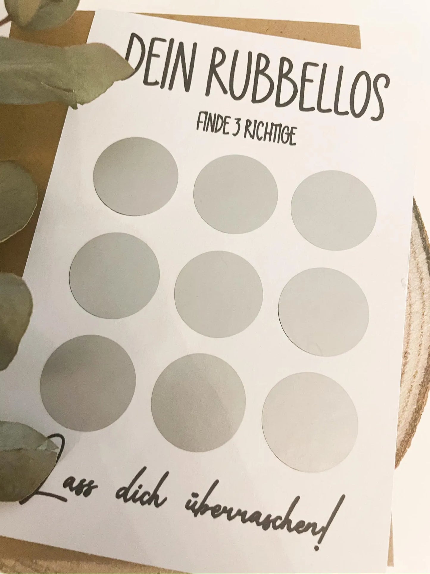 Rubbellos mit Umschlag l Geschenk Gutschein, Jahrestag, Hochzeitskarte Glückslos | silber