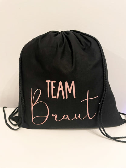 JGA Turnbeutel Jutebeutel Team Braut/Team Bride Junggesellinnenabschied