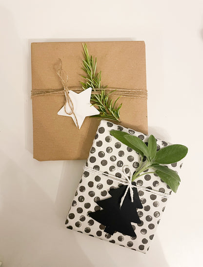 Geschenk Anhänger Set für Weihnachtsgeschenke, Tannenbaum & Stern | Geschenkverpackung Weihnachten