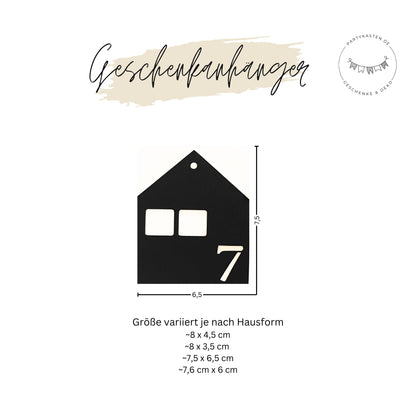DIY Adventskalender Anhänger, Häuser | 24 Geschenkanhänger