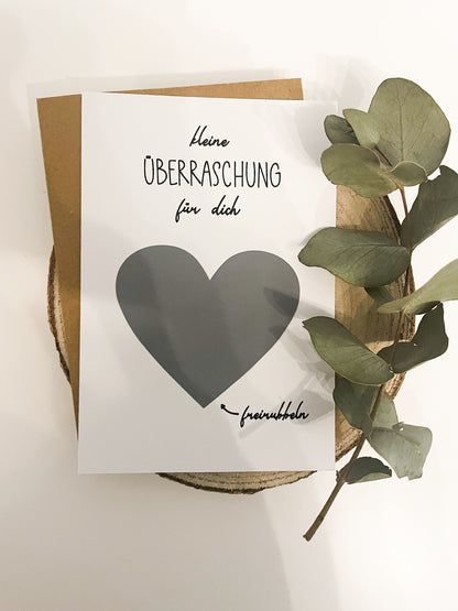 Rubbellos mit Umschlag zum selbst beschriften | gold, rosé oder grau