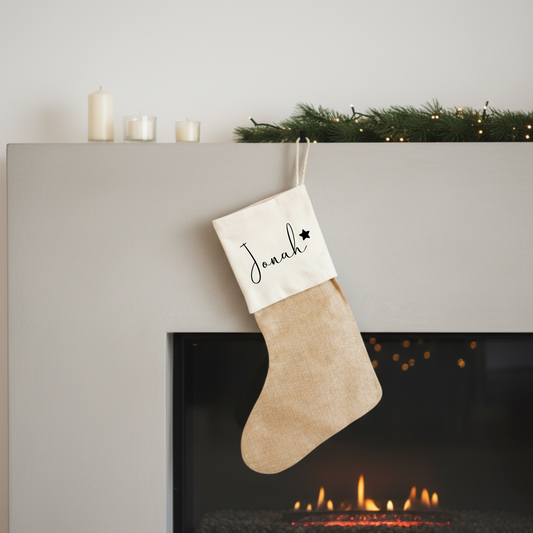Personalisierte Nikolaus-Socke |  Nikolaussocke mit eigenem Name | Strumpf zum Befüllen für Weihnachten & Nikolaus