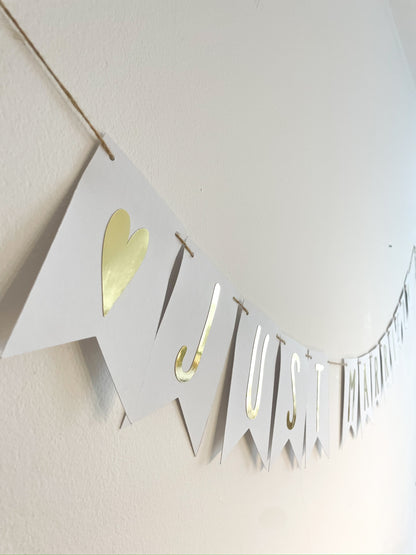 Wimpelkette "Just married" Hochzeitsgirlande