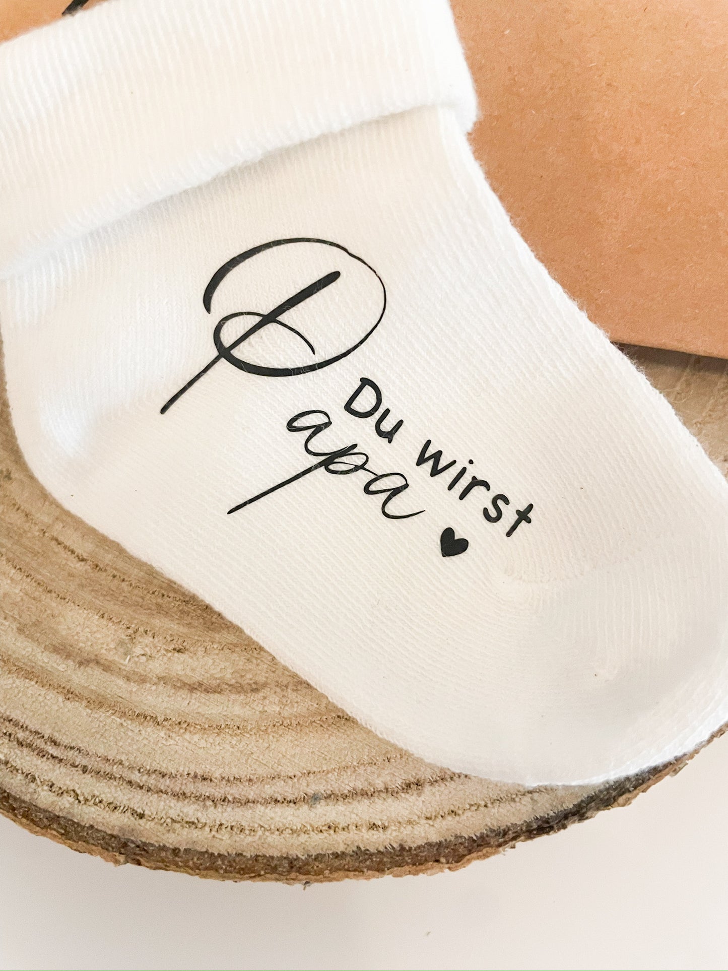 Babysocke um Schwangerschaft verkünden, Socken mit Aufdruck, Du wirst Papa, Du wirst Oma
