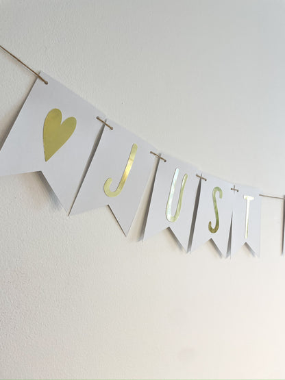 Wimpelkette "Just married" Hochzeitsgirlande