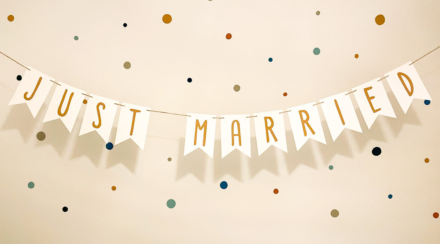 Wimpelkette "Just married" Hochzeitsgirlande