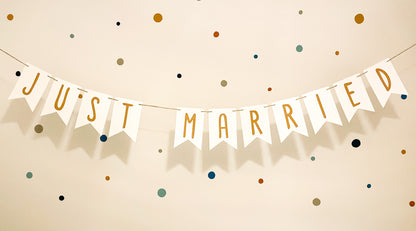 Wimpelkette "Just married" Hochzeitsgirlande