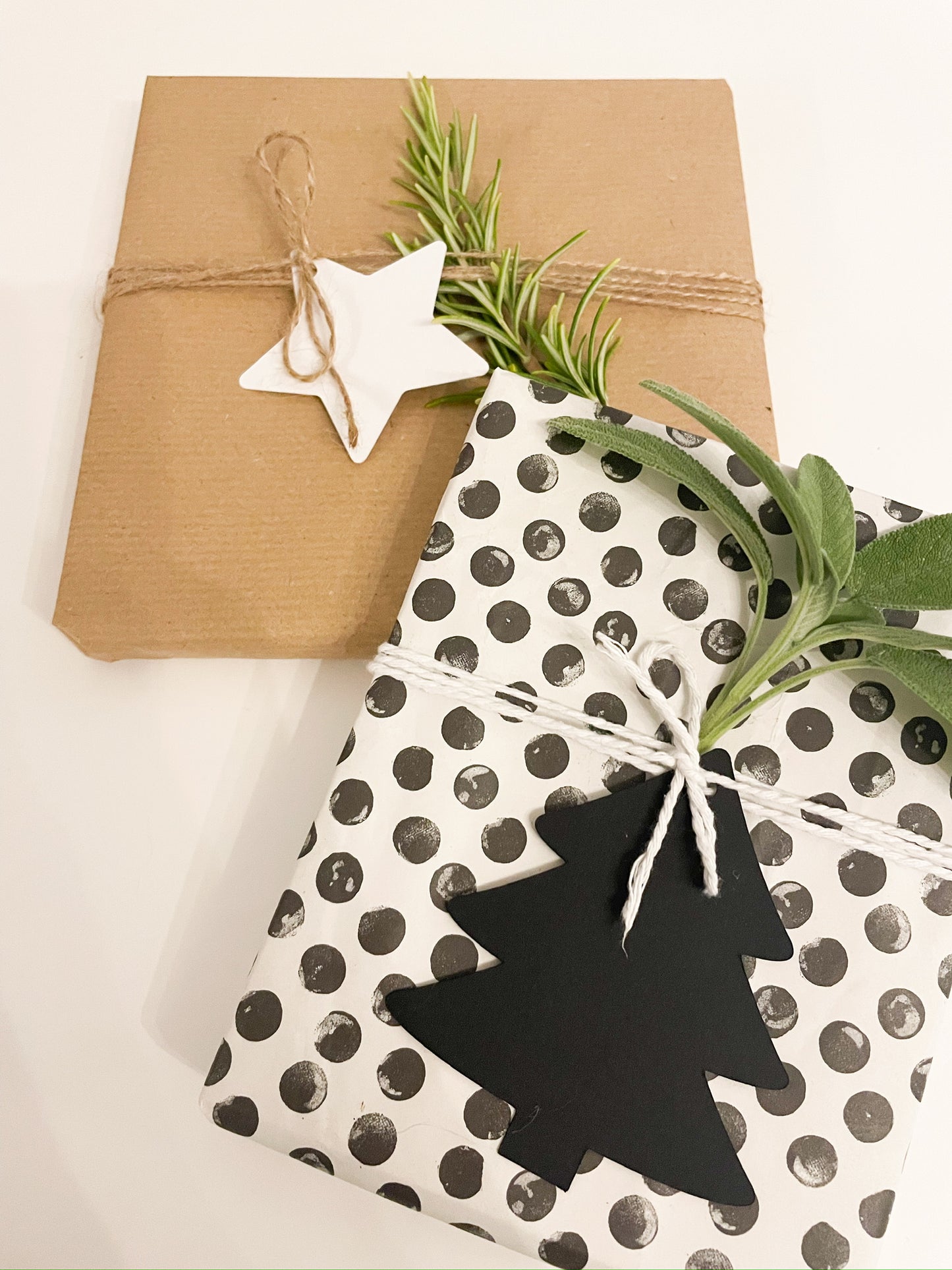 Geschenk Anhänger Set für Weihnachtsgeschenke, Tannenbaum & Stern | Geschenkverpackung Weihnachten