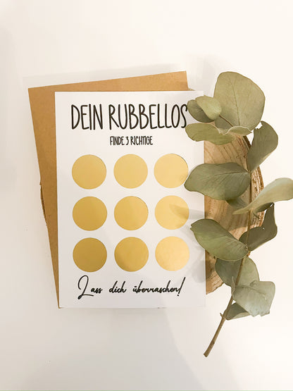 Rubbellos mit Umschlag l Geschenk Gutschein, Jahrestag, Hochzeitskarte  Glückslos | gold