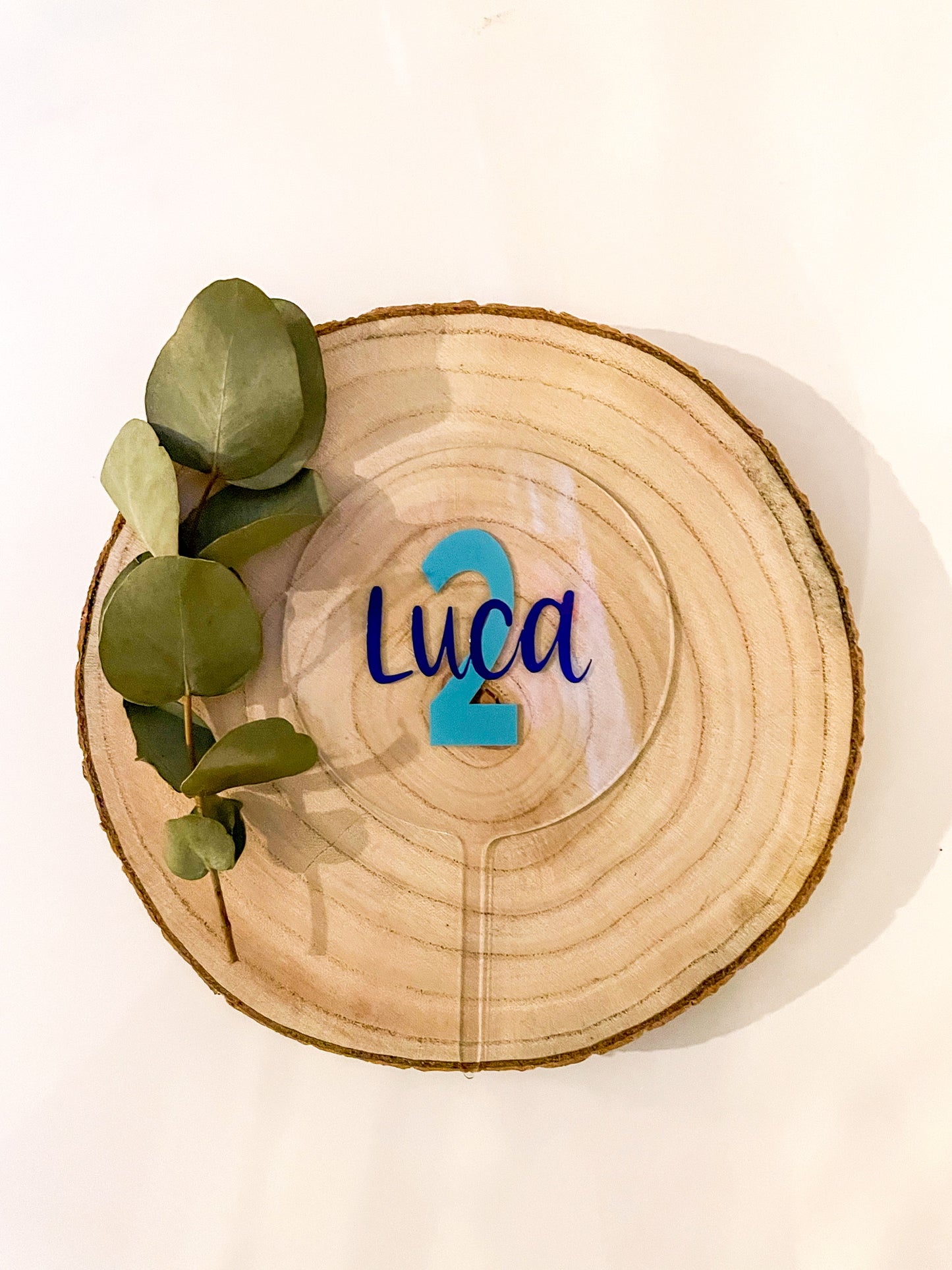 Cake Topper Geburtstag Acrylglas personalisiert mit Name und Zahl