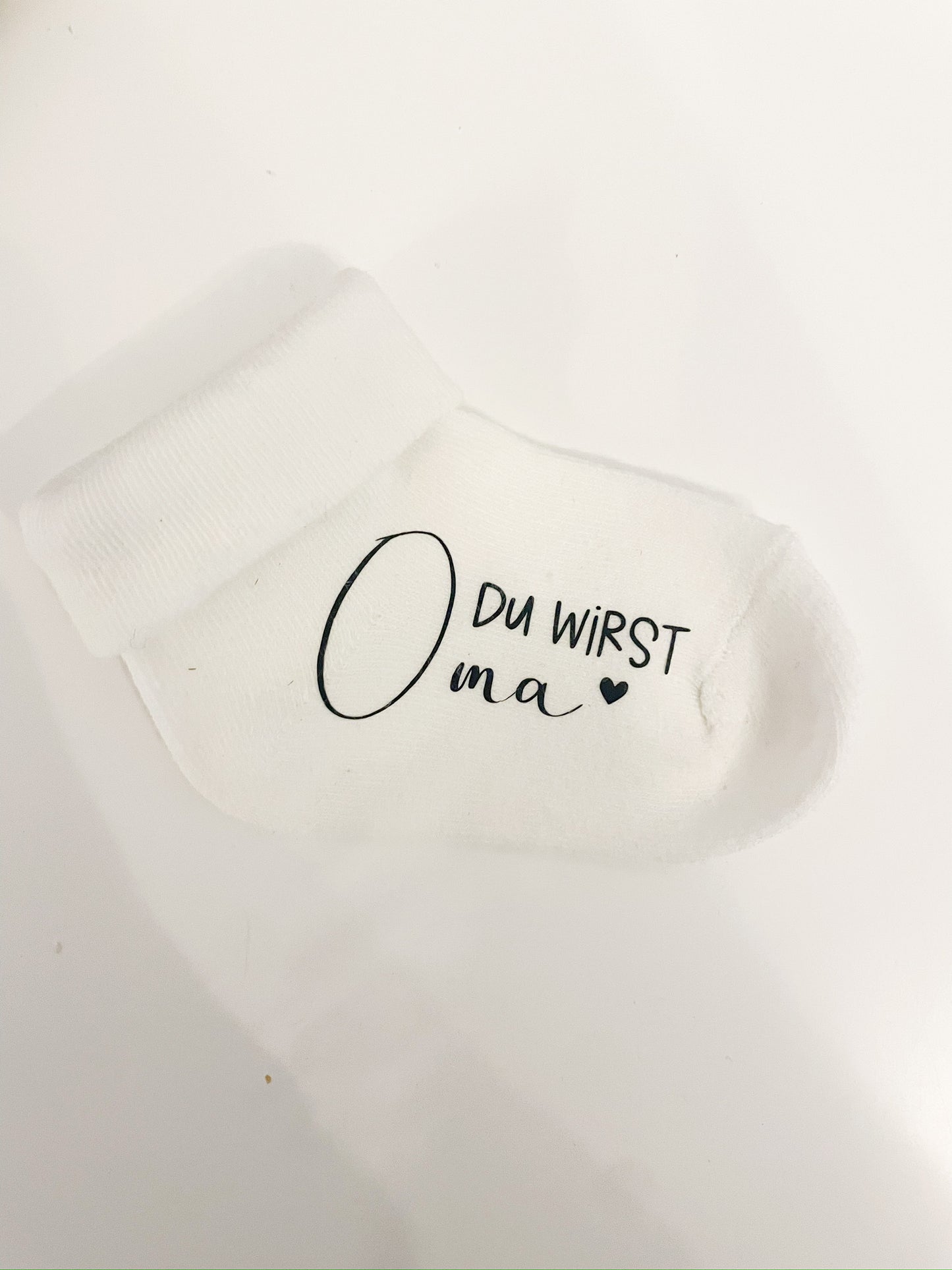 Babysocke um Schwangerschaft verkünden, Socken mit Aufdruck, Du wirst Papa, Du wirst Oma