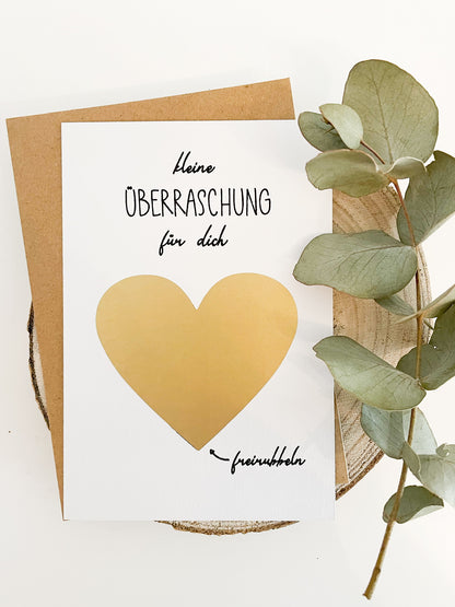 Rubbellos mit Umschlag zum selbst beschriften | gold, rosé oder grau