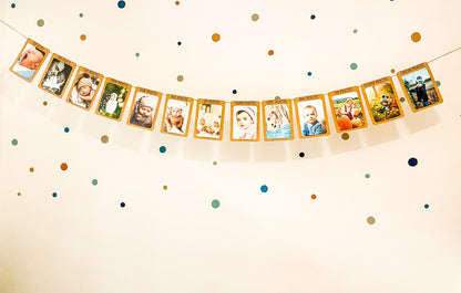Wimpelkette Monat Meilensteinkette - 12 Monats Girlande für Babyfotos - englisch