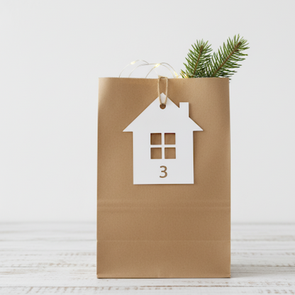Adventskalender zum Selbstbefüllen DIY - Tüten und Hausanhänger