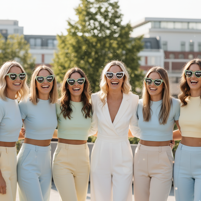 Retro Herz-Sonnenbrille Team Braut / Team Bride