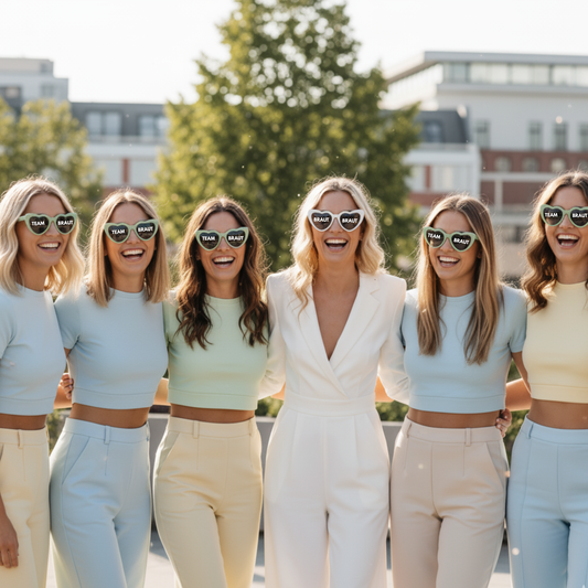 Retro Herz-Sonnenbrille Team Braut / Team Bride