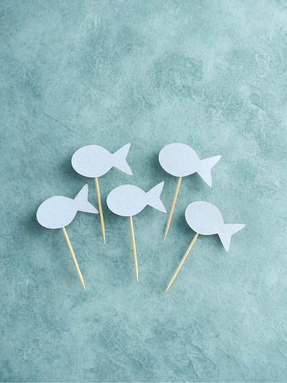 Mini Caketopper Fisch Taufe Kuchendekoration Taufdekoration